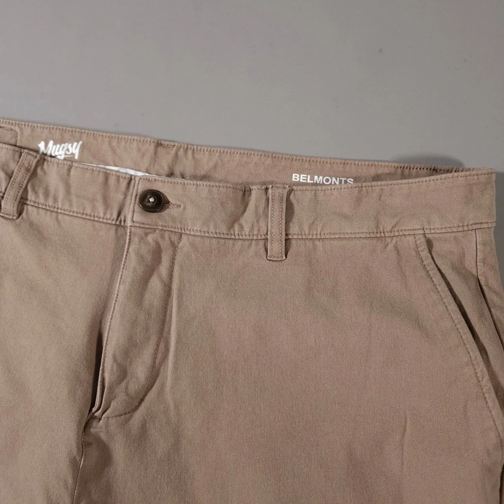 Mugsy Belmonts Chinos Mens 40x30 Tan Stretch Cotton Rayon Spandex Pants